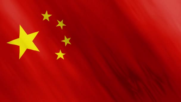 Animated China Flag Waving Wind — стоковое видео
