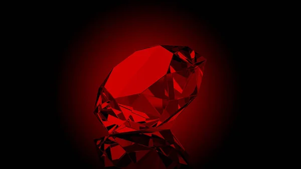 Red Ruby Dark Background Render Illustration — Stock Photo, Image