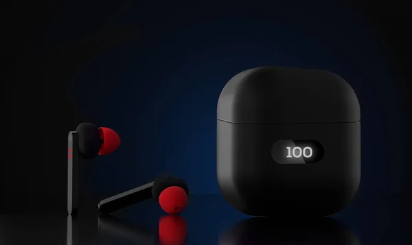Бездротові Технології Bluetooth Навушники Чохлом Ілюстрація — стокове фото