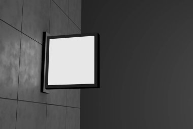 Döşeme Duvarındaki Boş Beyaz İmzanın Modeli - 3 Boyutlu Görüntü