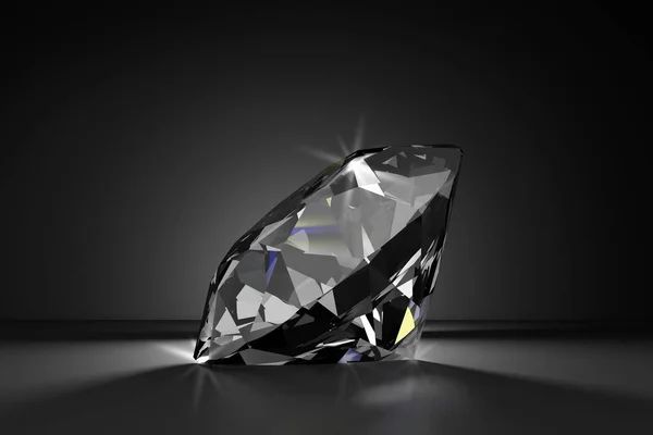Diamante Brilhante Bonita Fundo Preto Ilustração — Fotografia de Stock