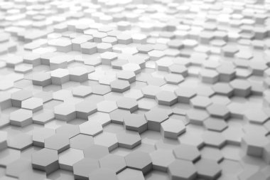 Geometrik Altıgen 3B Arkaplan Deseni Deseni - 3B Resimlendirme.  