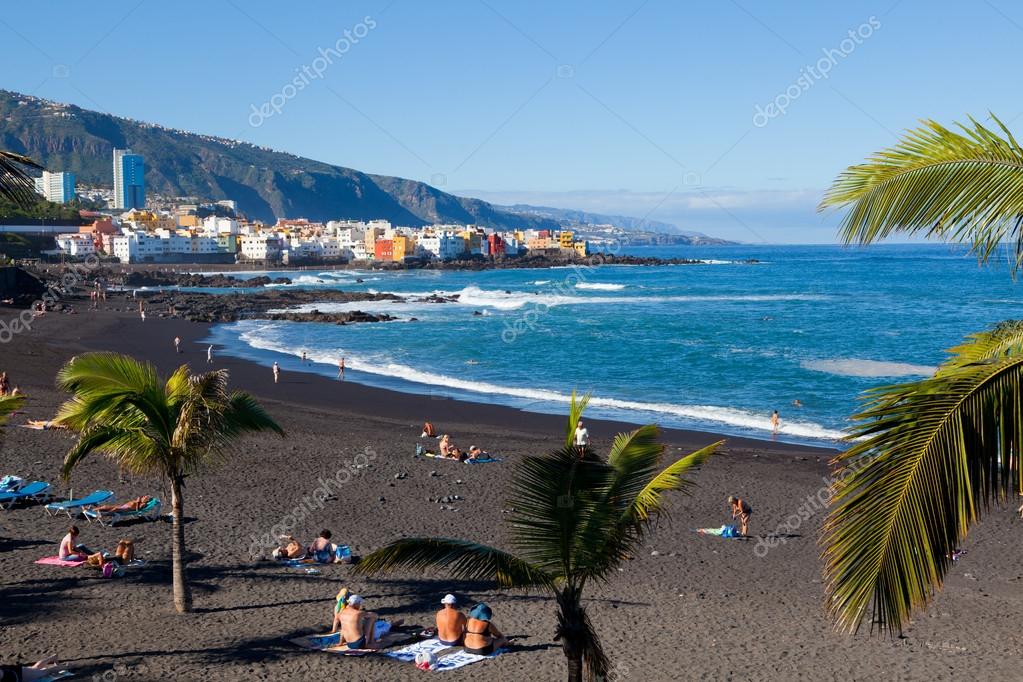Playa Jardin In Puerto De La Cruz Tenerife Stock Photo