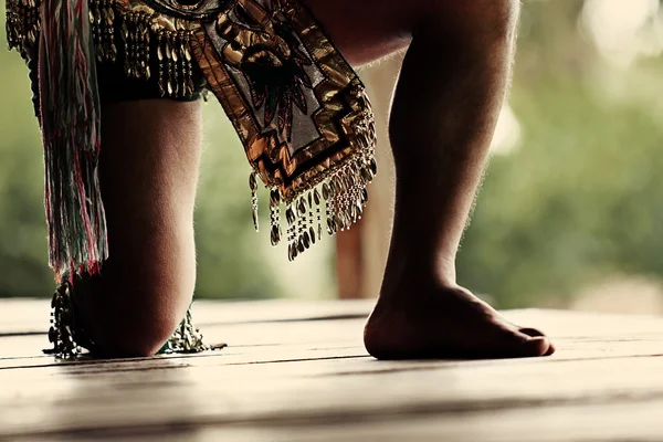 Dançarina Maia Tradicional Executando um Ritual Tribal — Fotografia de Stock