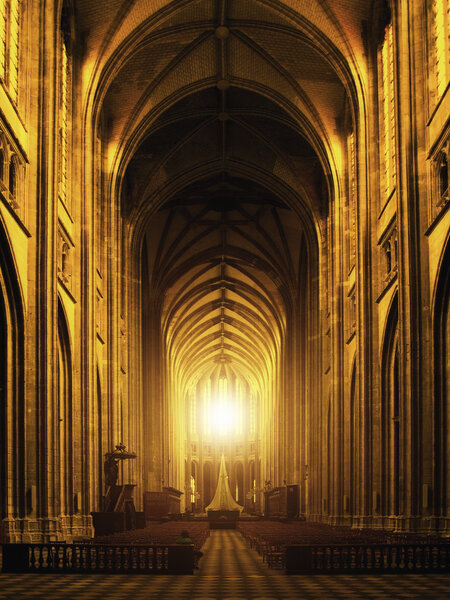 Interior of Orleans Gothic Cathedral