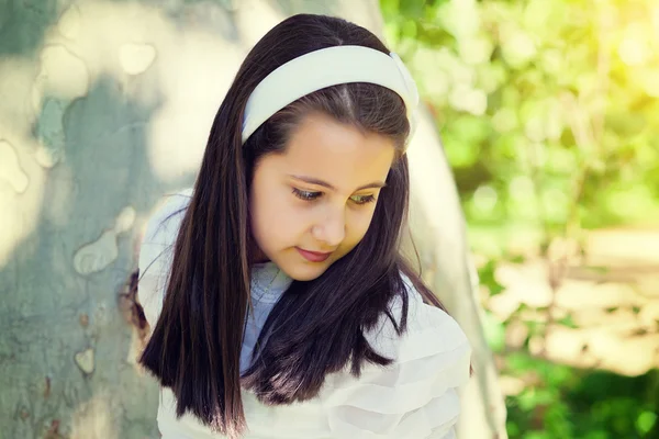 Ilk Komünyon günü, küçük bir kız portresi — Stok fotoğraf