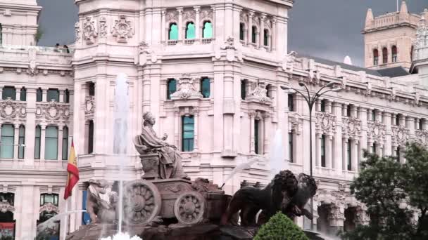 Πλατεία Cibeles, Μαδρίτη, Ισπανία — Αρχείο Βίντεο