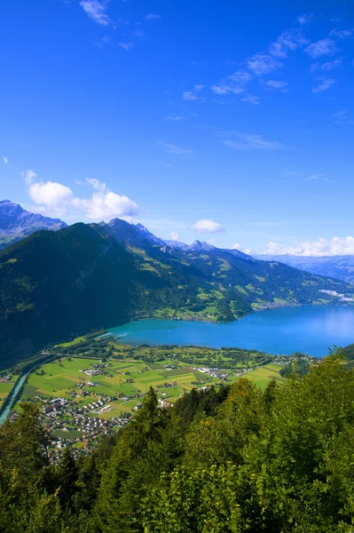 Letecký pohled na interlaken, Švýcarsko — Stock fotografie
