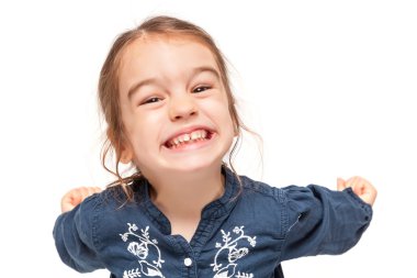 komik ifade ile küçük kız