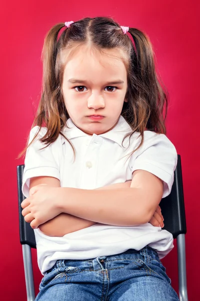 愤怒的小女孩 — 图库照片