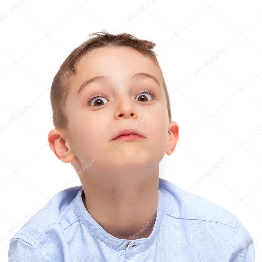 Little Kid with Funny Surprised Expression