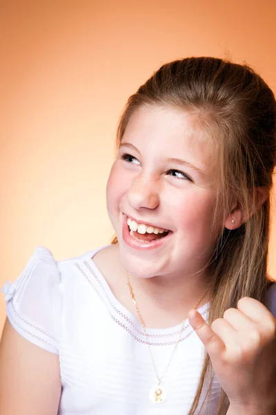 Fille dans sa première communion Jour — Photo