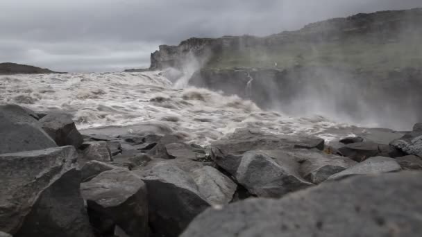 River near waterfall — Stock Video