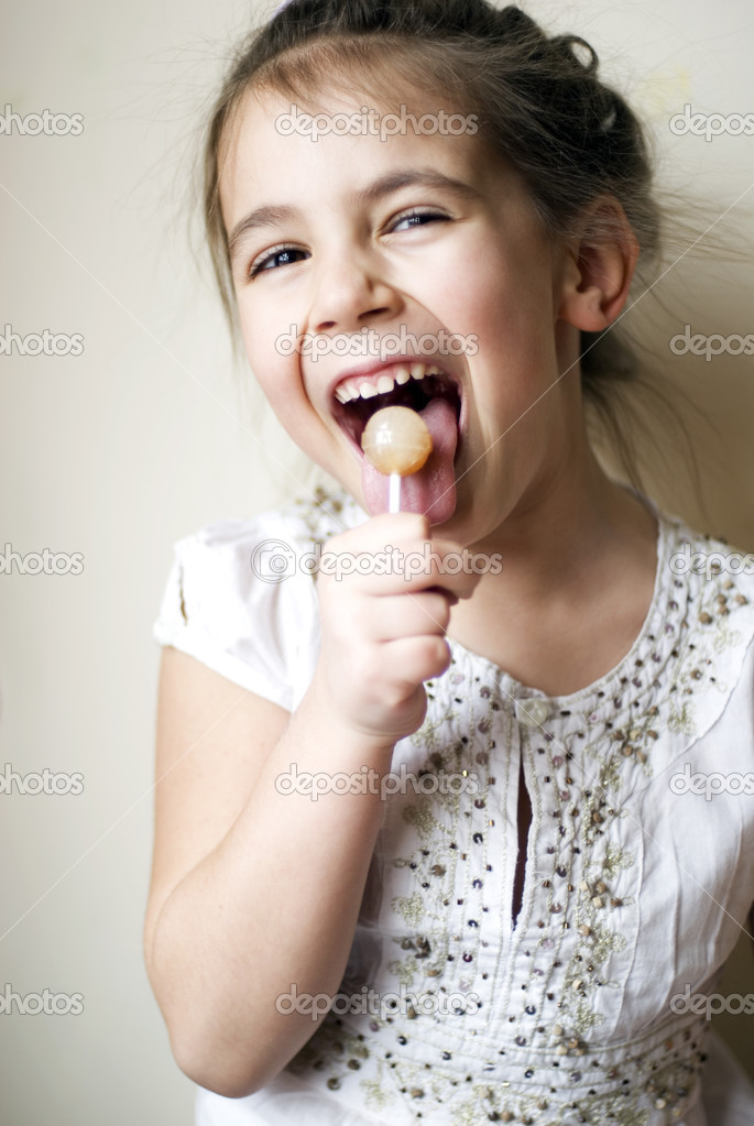 Young Girl Licking