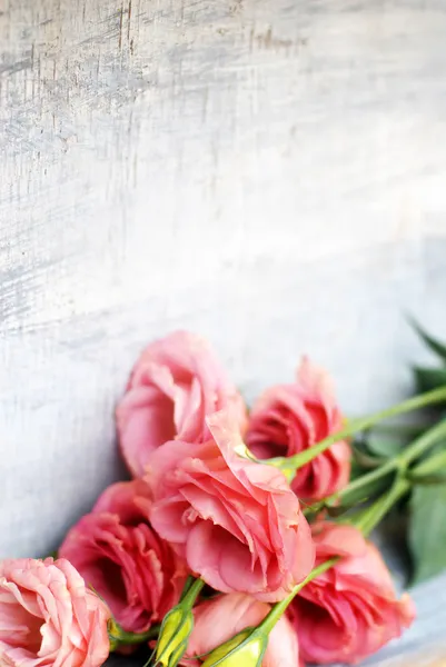 Flowers on wooden background — Stock Photo, Image