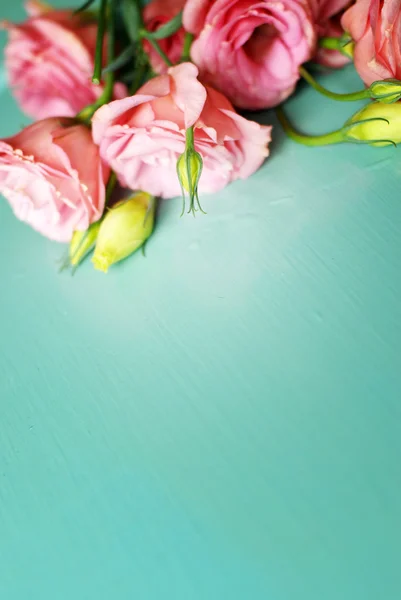 Flowers on wooden background — Stock Photo, Image