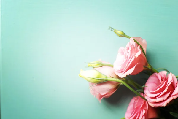 Flowers on wooden background — Stock Photo, Image