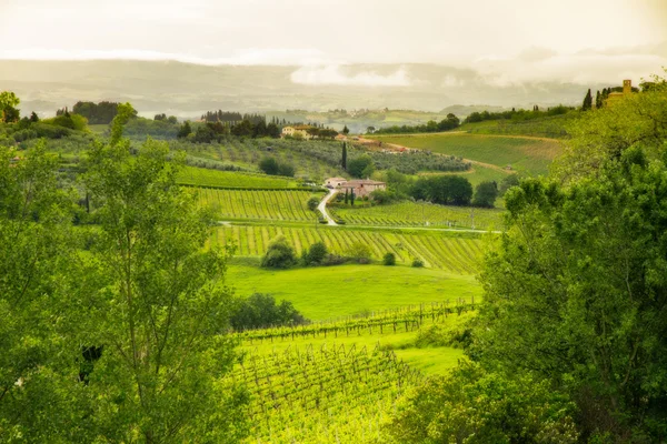 Toskana peyzaj yakınındaki san gimignano, İtalya