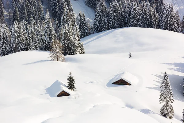 W głębokim śniegu w Alpy berchtesgaden, bavaria, Niemcy — Zdjęcie stockowe