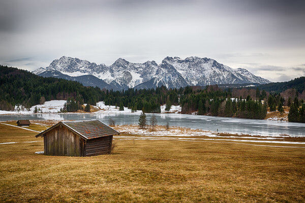 Geroldsee at wintertime, Krpresidentn, German Alps
