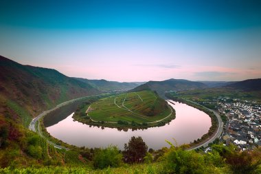 Mosel Bend (Moselschleife) at dawn, Germany clipart