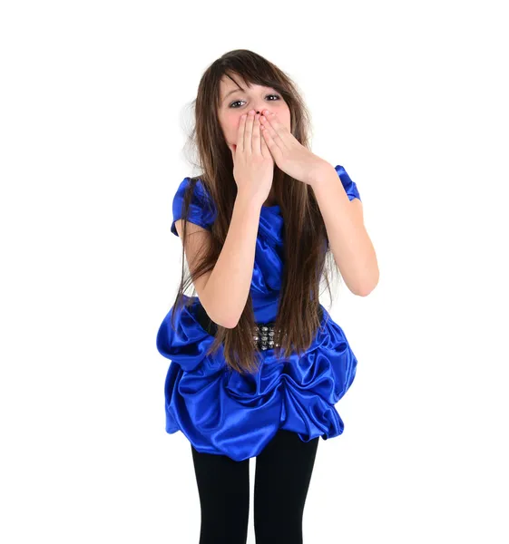 Cute teen model onun fare iki elle kapatmak