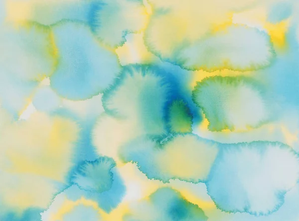 Κίτρινο και μπλε χρώματα φόντο υδατογραφίες. Αφηρημένα κύρια χρώματα — Φωτογραφία Αρχείου