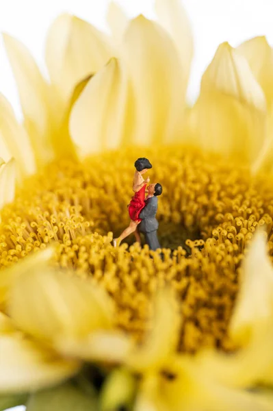 Loved Couple Dancing Flowers — Stock Photo, Image