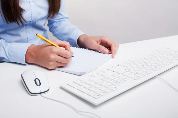 Woman writes in the notebook Royalty Free Stock Images