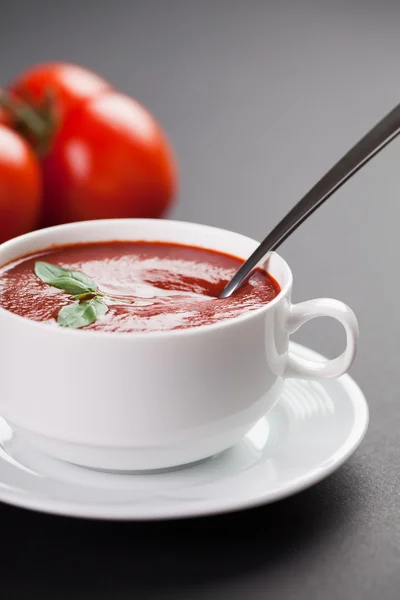 Fresh tomato soup — Stock Photo, Image