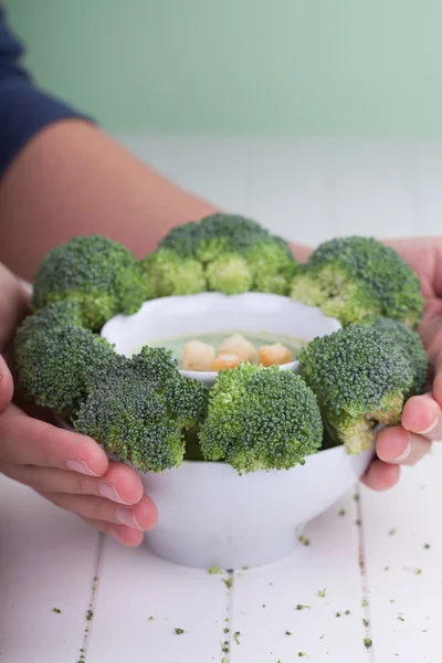 Verse broccoli soep — Stockfoto