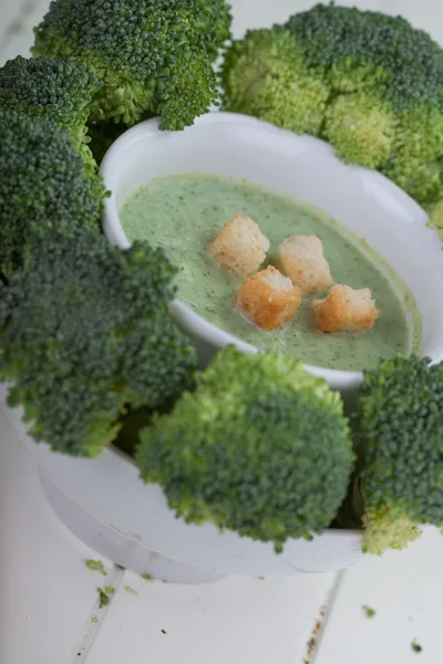 Fresh broccoli soup — Stock Photo, Image