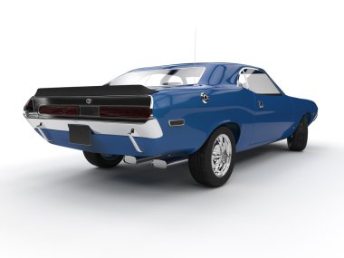 İzole edilmiş mavi araba.