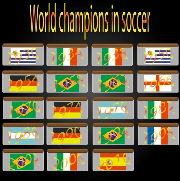 Campeones del mundo de fútbol — Vector de stock