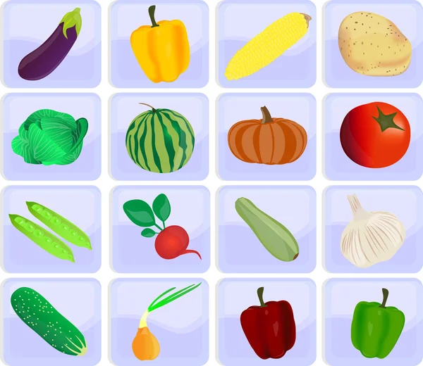 Icônes aux légumes — Image vectorielle