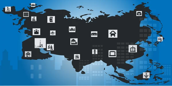 Cidades e países —  Vetores de Stock