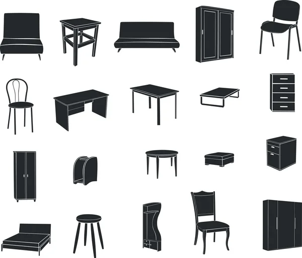 Muebles aislados sobre fondo blanco — Vector de stock