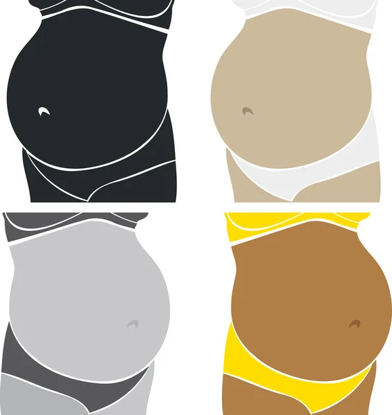 Estómago de la mujer embarazada — Archivo Imágenes Vectoriales