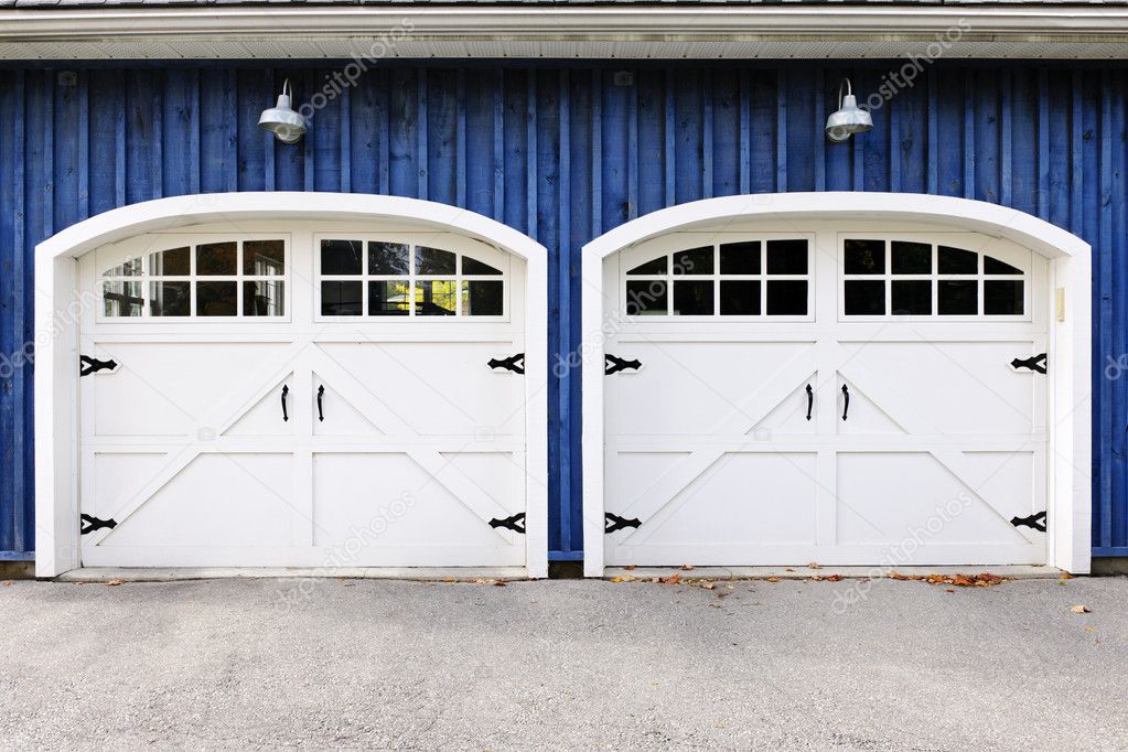 Double Garage Doors Stock Photo By, What Is A Double Garage Door