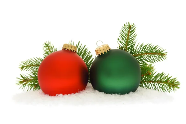 Bola de Navidad roja y verde — Foto de Stock