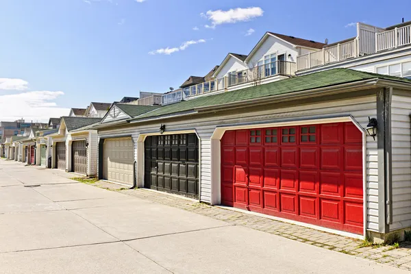 Row of parking garages — Stock Photo, Image