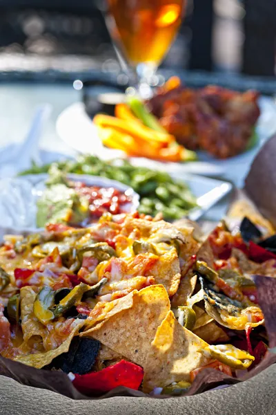 Nacho plate and appetizers — Stock Photo, Image