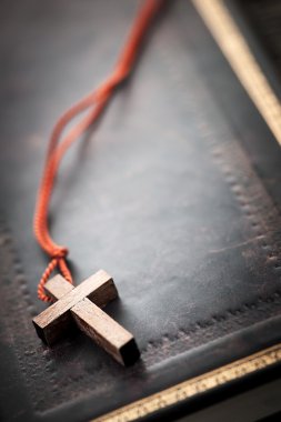 Christian Cross on Bible clipart