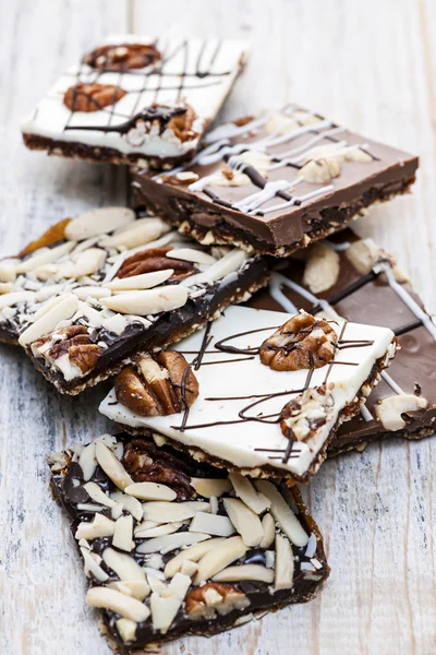Chocolate caramel bark pieces — Stock Photo, Image