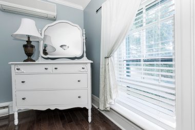 Cottage dresser with mirror clipart