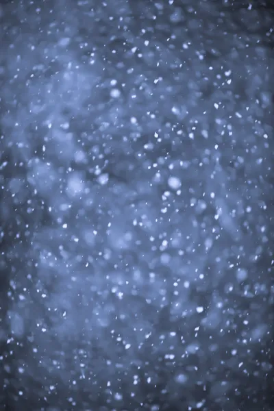 Schneefall in der Nacht — Stockfoto