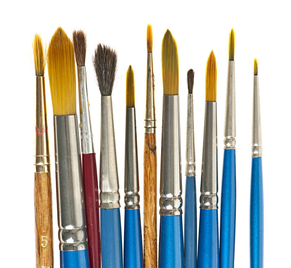 Paintbrushes on white