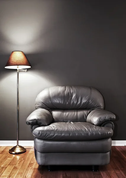 Armchair and floor lamp — Stock Photo, Image