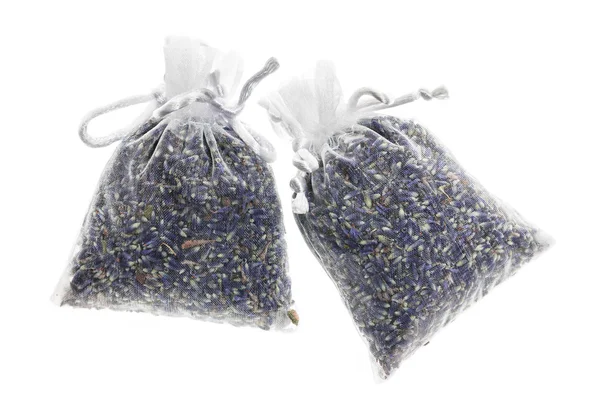 Sachet with dried lavender — Stock Photo, Image