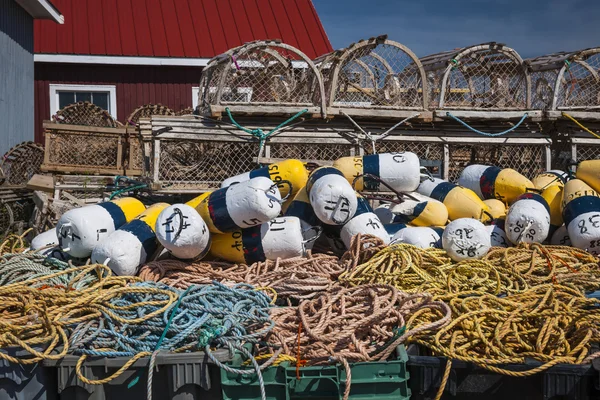 Lobster traps, floats and rope — Stock Photo, Image